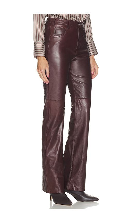 Joan Leather Pant in Wine. - size 0 (also in 2, 4, 6) - NILI LOTAN - Modalova