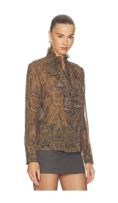 Lily Blouse in Brown. - size L (also in M, S, XS) - NILI LOTAN - Modalova