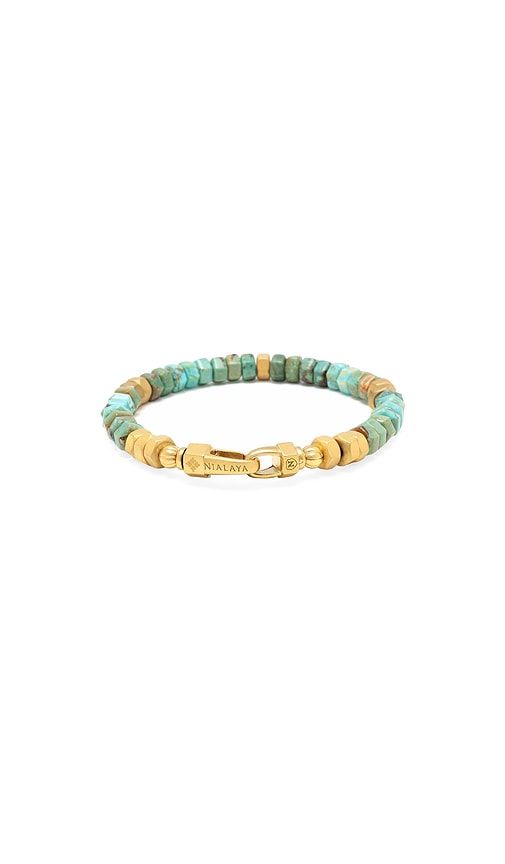 Hexagon Beaded Bracelet in Blue. - size L (also in M) - Nialaya - Modalova