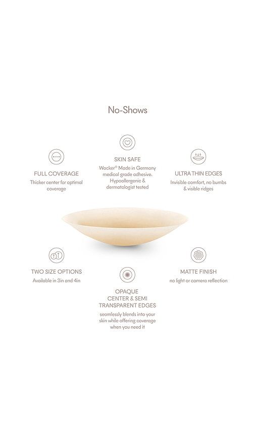 No-show Reusable Round Nipple Covers 3 Inch in Tan - NOOD - Modalova