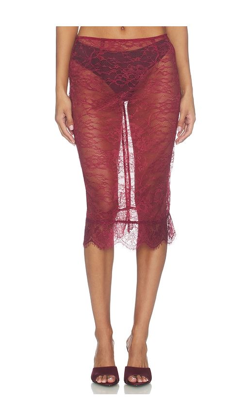Stella Midi Skirt in Red. - size L (also in M, S, XS) - Nonchalant Label - Modalova