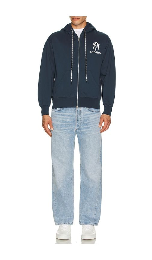 Nyp Zip Through Hoodie in Blue. - size S (also in M) - No Problemo - Modalova