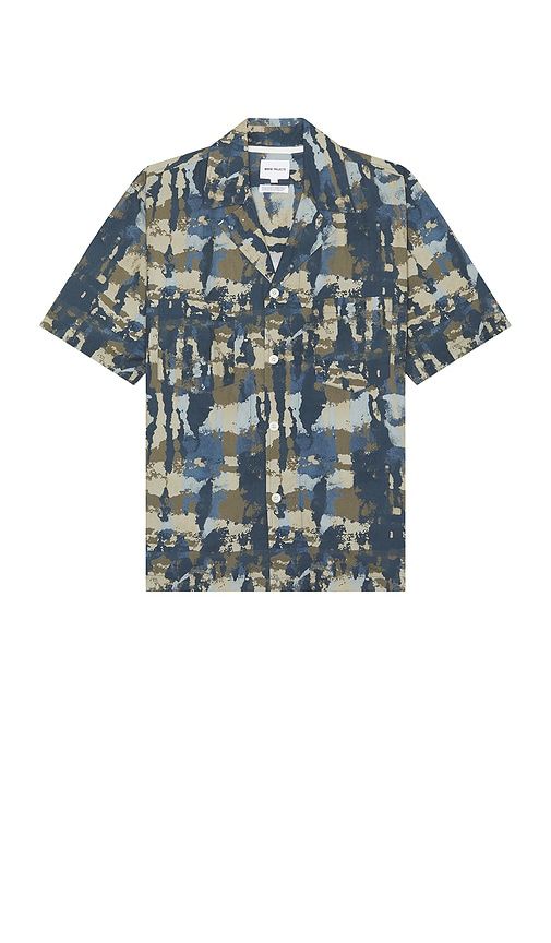 Mads Relaxed Printed Shirt in Blue. - size M (also in XL/1X) - Norse Projects - Modalova