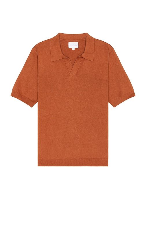 Leif Cotton Linen Polo in Rust. - size L (also in M, S) - Norse Projects - Modalova