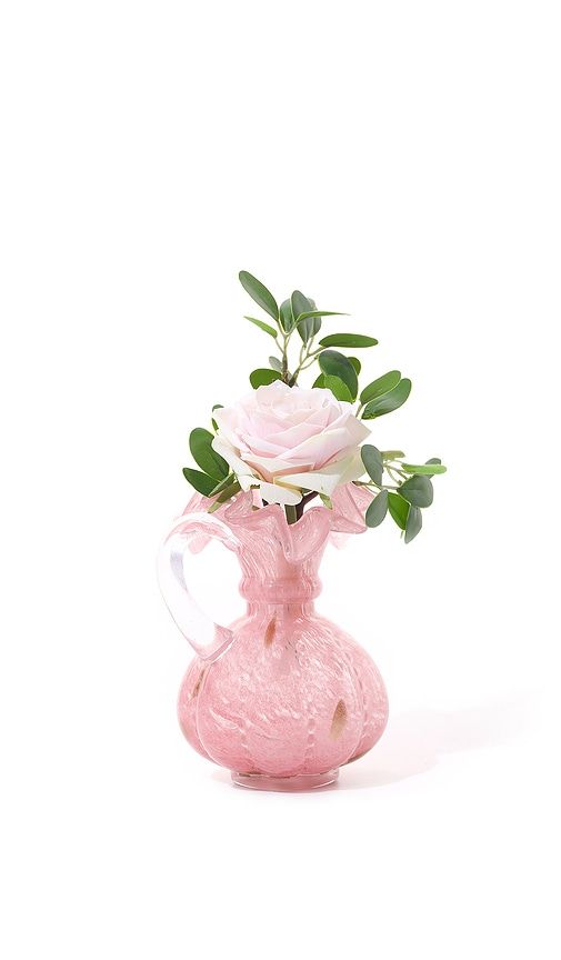Rosy Dawn Ruffled Vase Small in Pink - Noon & Moon - Modalova