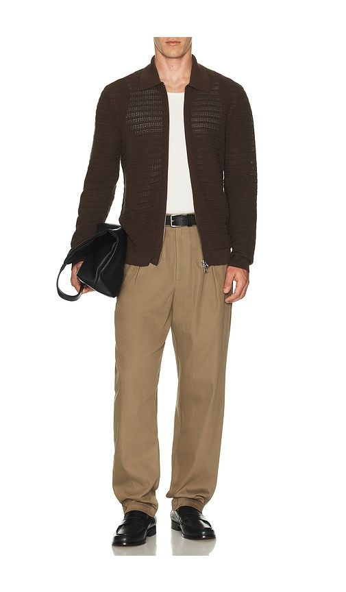 Gustav Long Sleeve Zip Sweater in Brown. - size M (also in XL/1X) - NN07 - Modalova