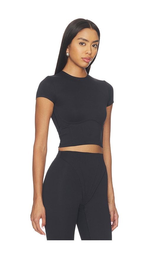 Matte Corset Crop Top in Black. - size M (also in S, XS) - NikeSKIMS - Modalova