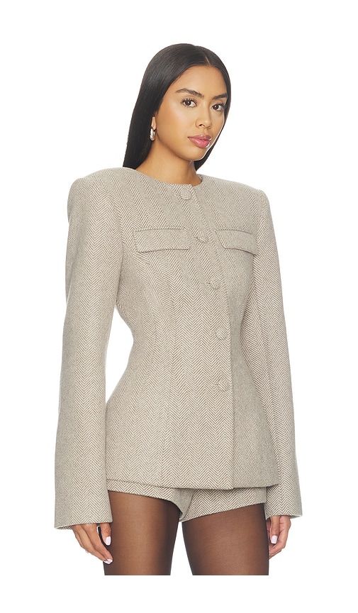 Chevron Suited Button Up Blazer in . - size S (also in XS, M, L, XL) - Naked Wardrobe - Modalova