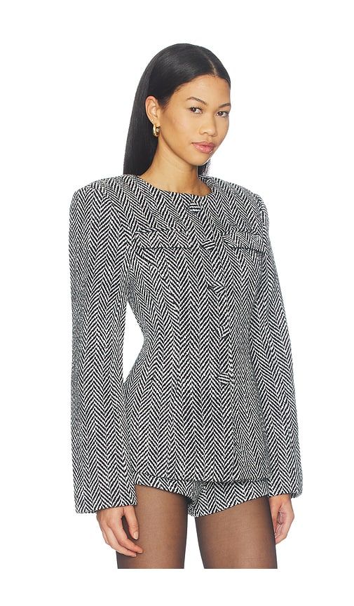 Suiting Herringbone Sculpt Blazer in Black. - size M (also in S) - Naked Wardrobe - Modalova