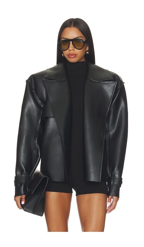Faux Leather Trench Jacket in . - size L (also in M, S, XL) - Naked Wardrobe - Modalova