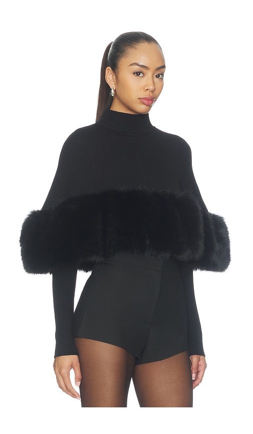 Knit Faux Fur Cape Top in . - size S (also in XS, M, L, XL) - Naked Wardrobe - Modalova