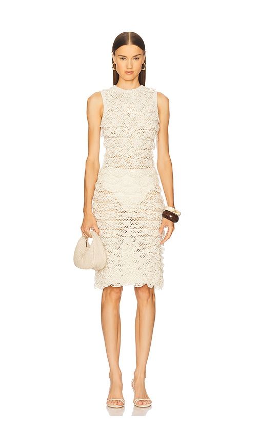 Crochet Floral Mini Dress in Ivory. - size L (also in M, S) - nastyamasha - Modalova
