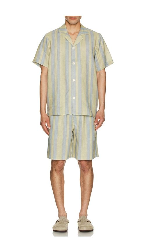 Mist Strata Nicola Linen Shorts in Blue,Yellow. - size L (also in M, S) - OAS - Modalova