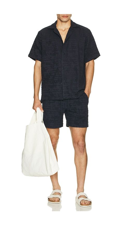 Night Lagoon Terry Shorts in Navy. - size L (also in M, S, XL/1X) - OAS - Modalova