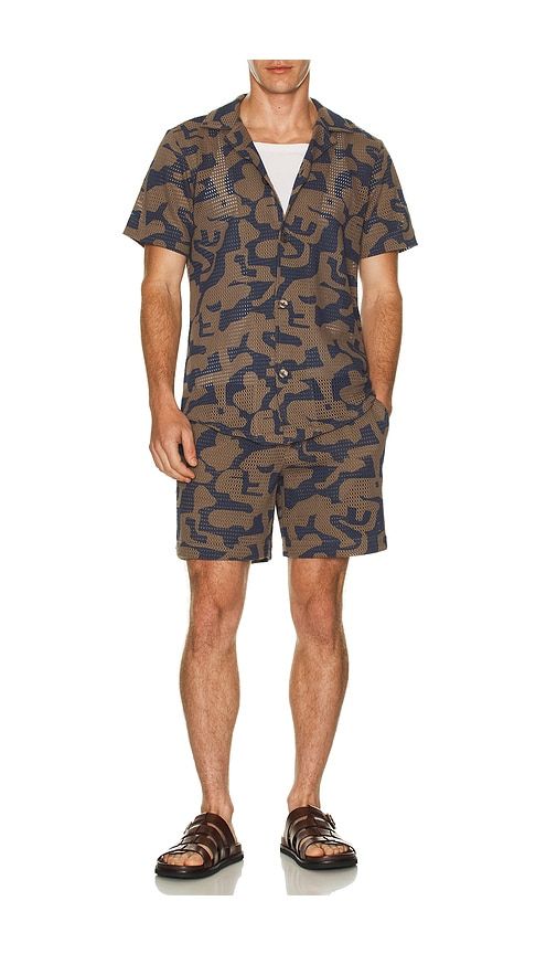 Morel Puzzlotec Net Shorts in Grey,Navy. - size M (also in S) - OAS - Modalova