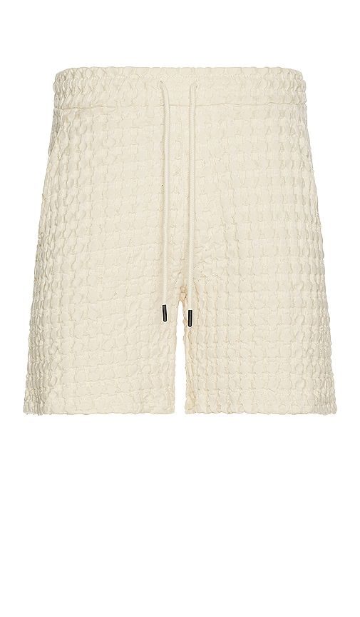 Ecru Porto Waffle Shorts in White. - size L (also in M, S, XL/1X) - OAS - Modalova