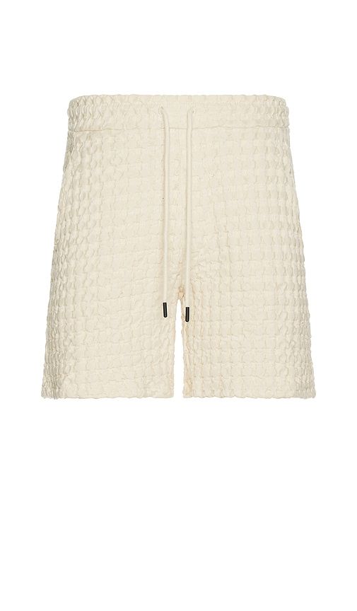 Ecru Porto Waffle Shorts in White. - size L (also in M, S, XL/1X) - OAS - Modalova