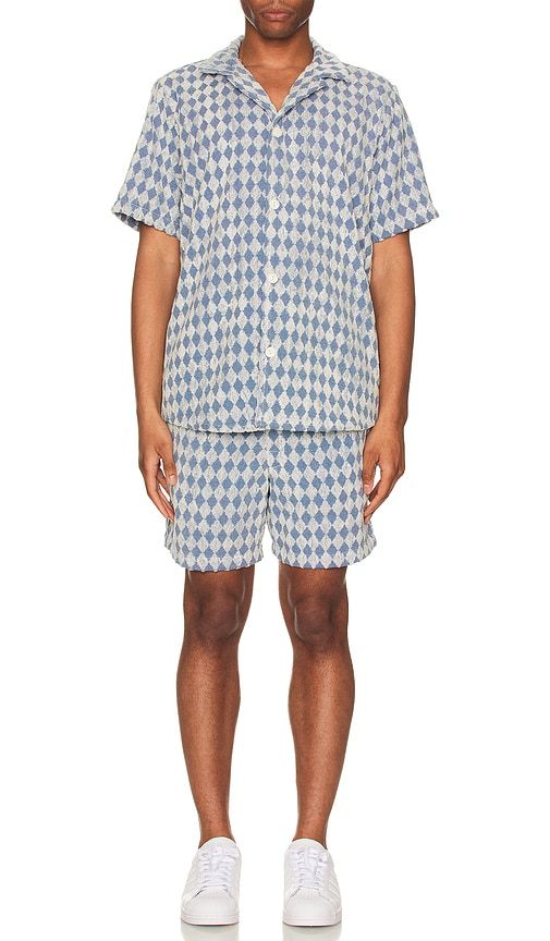 Navy Diamond Terry Shorts in . - size L (also in M, XL/1X) - OAS - Modalova