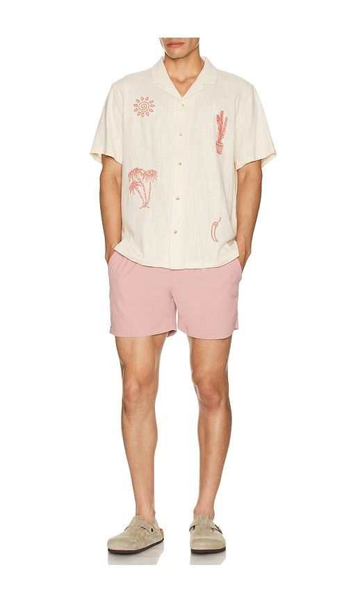 Blush Nylon Swim Shorts in Blush. - size L (also in S, XL/1X) - OAS - Modalova