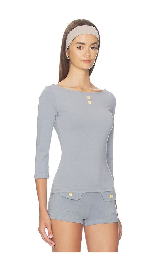 Boat Neck Top in Grey. - size L (also in M, S) - Oddli - Modalova