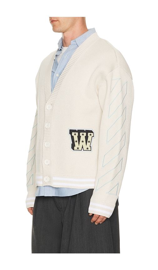 Star Logo Varsity Knit Cardigan in . - size L (also in M, S, XL/1X) - OFF-WHITE - Modalova
