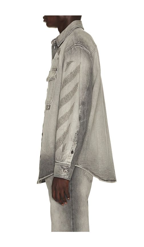 Denim Military Overshirt in Grey. - size L (also in M, S, XL/1X) - OFF-WHITE - Modalova