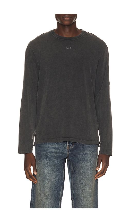 Swimming Face Overlap Long Sleeve Tee in Black. - size L (also in M, S, XL/1X) - OFF-WHITE - Modalova
