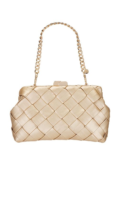 Quinn Woven Clutch in Metallic - olga berg - Modalova