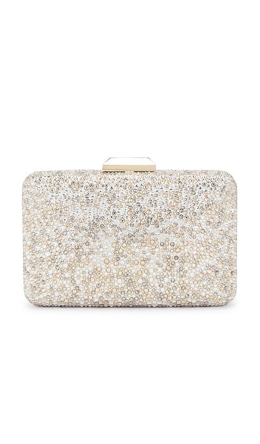 Shira Hotfix Clutch in Metallic Neutral - olga berg - Modalova