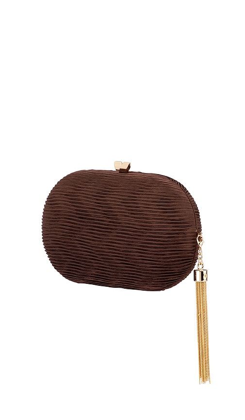Natalie Pleated Oval Clutch in - olga berg - Modalova