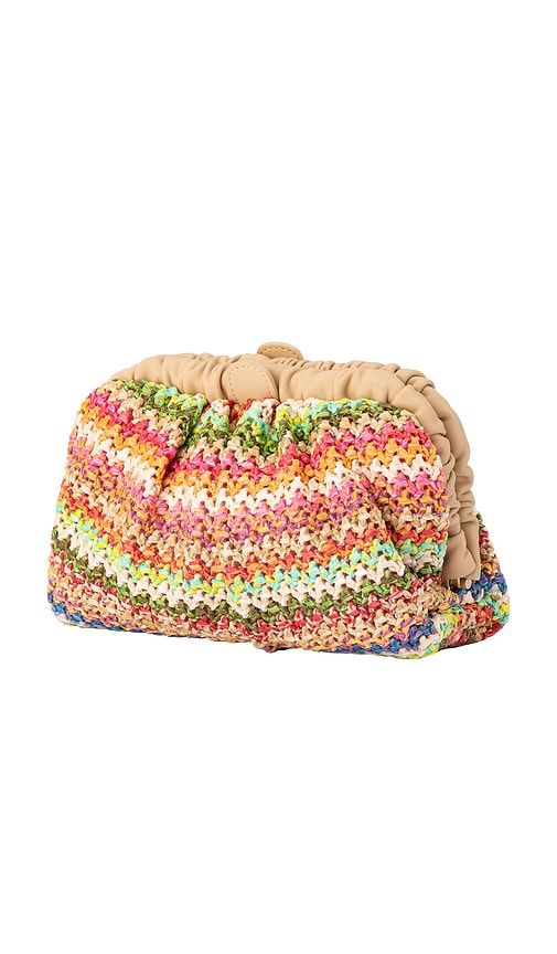 Amalia Petite Gathered Clutch in Neutral - olga berg - Modalova
