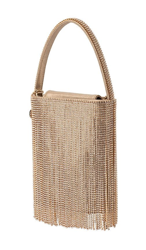 Billie Crystal Fringe Bag in Metallic Neutral - olga berg - Modalova