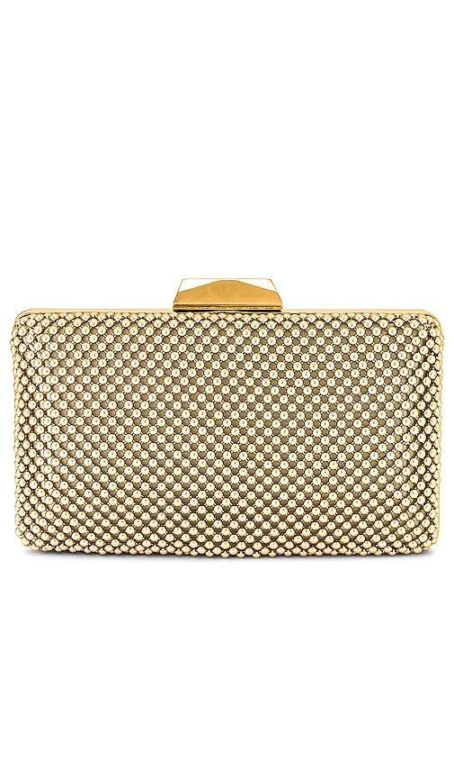 Natasha Ball Mesh Clutch in Metallic - olga berg - Modalova