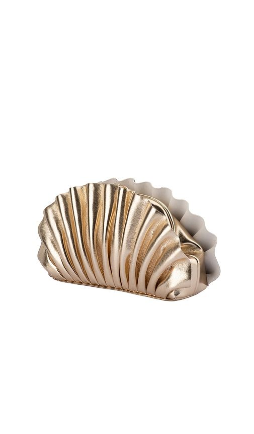 Hollie Pleated Clutch in Metallic - olga berg - Modalova