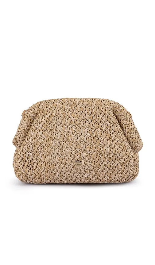 Fern Crystal Embellished Clutch in Neutral - olga berg - Modalova