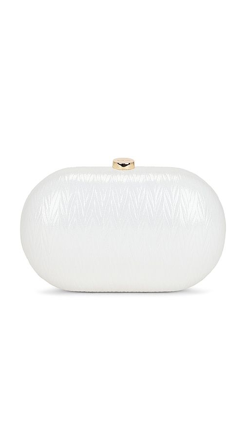 Izza Oval Clutch in Ivory - olga berg - Modalova