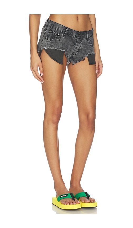 Micro Dukes Low Waist Denim Shorts in Black. - size 23 (also in 24, 25, 26, 27) - One Teaspoon - Modalova