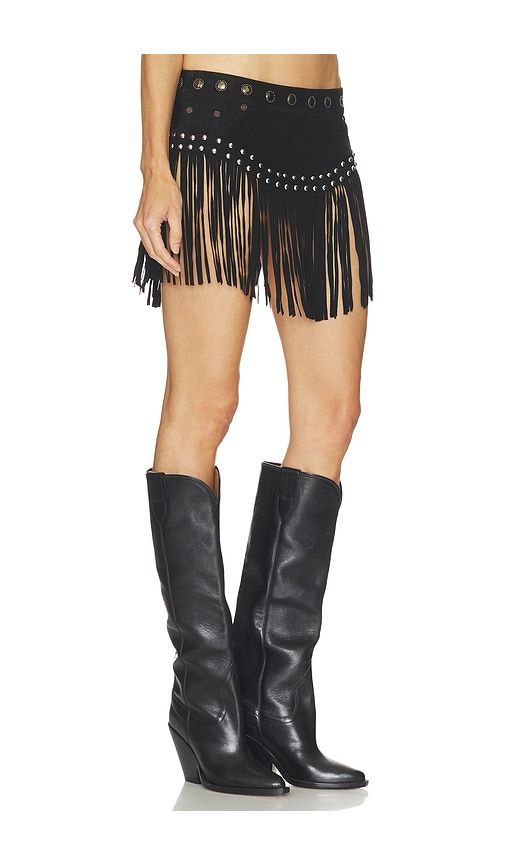 Rebel Rider Studded Fringe Suede Micro Skirt in . - size M (also in S) - One Teaspoon - Modalova