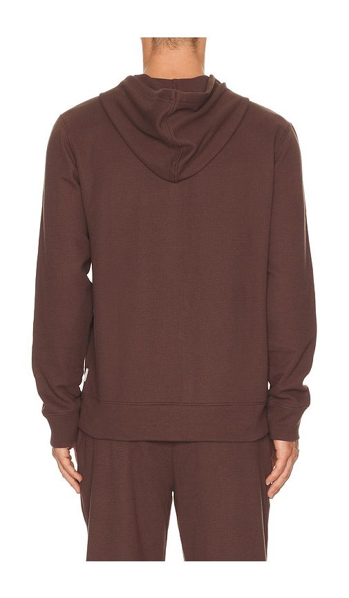 Waffle Half Button Hoodie in Brown. - size M (also in S) - onia - Modalova