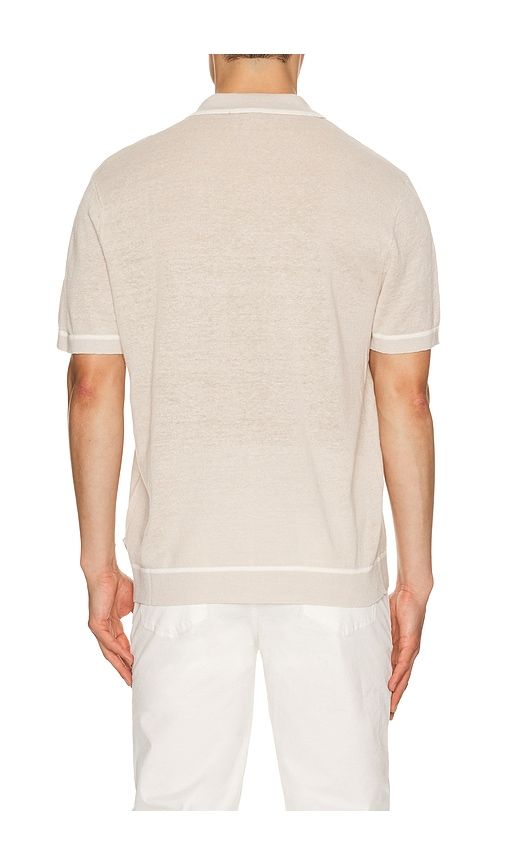 Linen Johnny Collar Polo in Neutral. - size M (also in S, XL/1X) - onia - Modalova