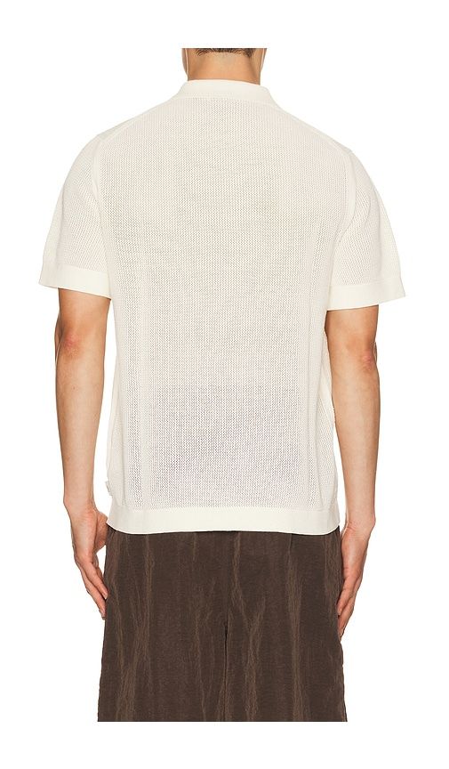 Crochet Knit Button Up Shirt in Cream. - size L (also in M, S, XL/1X) - onia - Modalova