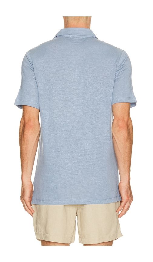 Shaun Stretch Linen Polo in Blue. - size L (also in M, S, XL/1X) - onia - Modalova
