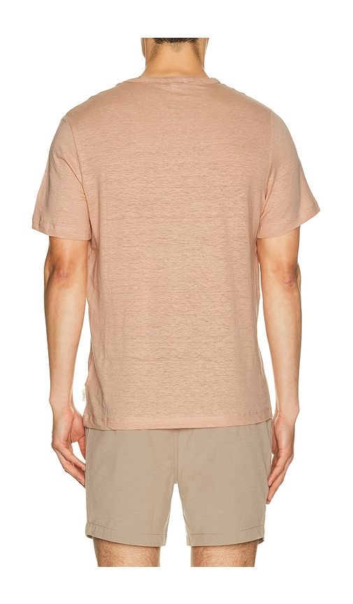 Stretch Linen Crewneck Tee Shirt in Pink. - size L (also in M, XL/1X) - onia - Modalova