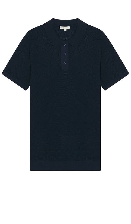 Cotton Textured Knit Polo in Blue. - size L (also in M, S, XL/1X) - onia - Modalova