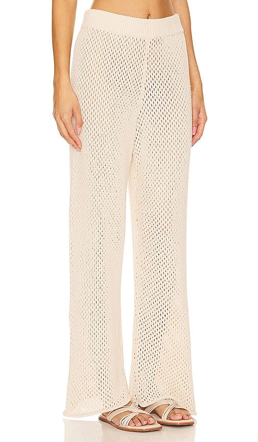 Crochet Wide Leg Pant in Beige. - size L (also in M, S, XL, XS) - onia - Modalova