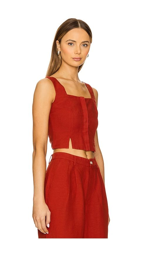 Air Linen Square Neck Top in Red. - size 0 (also in 2) - onia - Modalova
