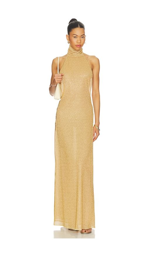 Lumiere Ring Turtleneck Dress in Metallic . - size L (also in M, S) - Oseree - Modalova