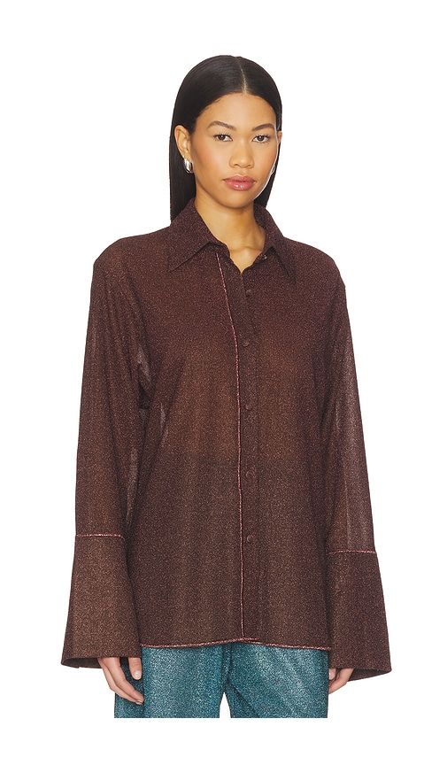 Lumiere Sleeves Shirt in Brown. - size M-L (also in S-M) - Oseree - Modalova