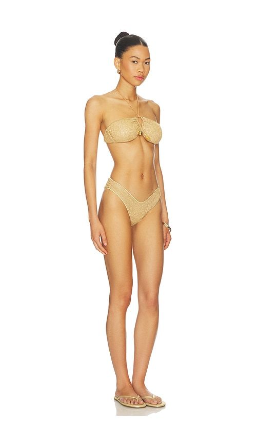 Lumiere Stones Bandeau Bikini Set in Metallic . - size L (also in M) - Oseree - Modalova