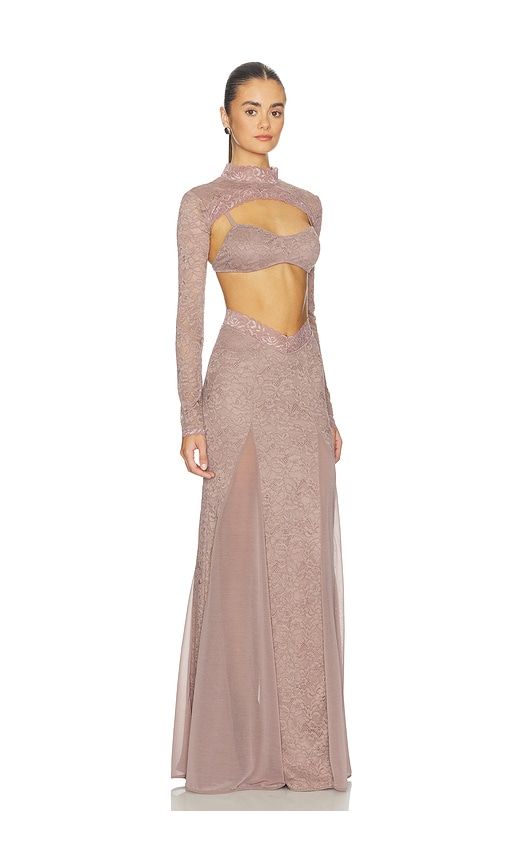 Naia Maxi Dress in Brown. - size L (also in M, S, XS) - OW Collection - Modalova